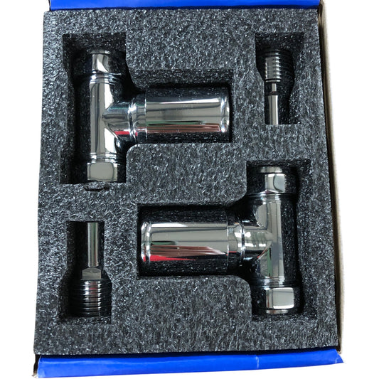 VANCORO Radiator Valve Set 15mm x 1/2 Chrome Finish Plumbing Parts DIY