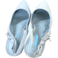 Julia Slingback Fine Suede Pointed Toe Strappy Heels Light Blue Size 6