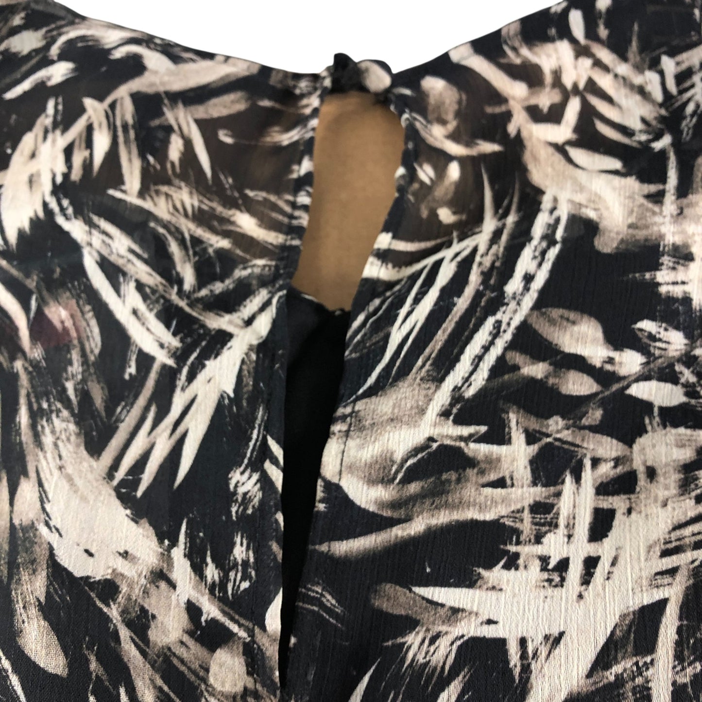 River Island Brown Abstract Cape Mini Dress - Size 8