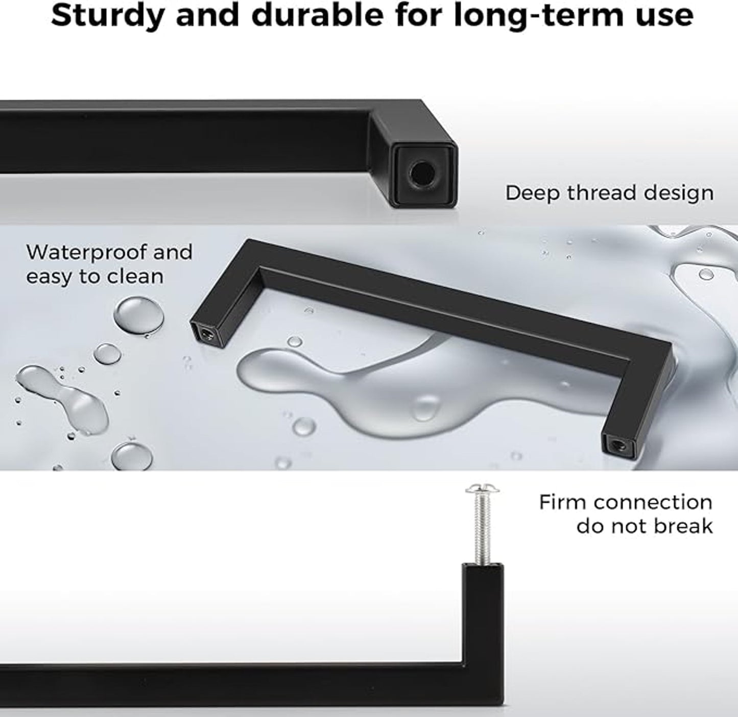 PinLin Matte Black Cabinet Handles Set Modern Design 30 Pack