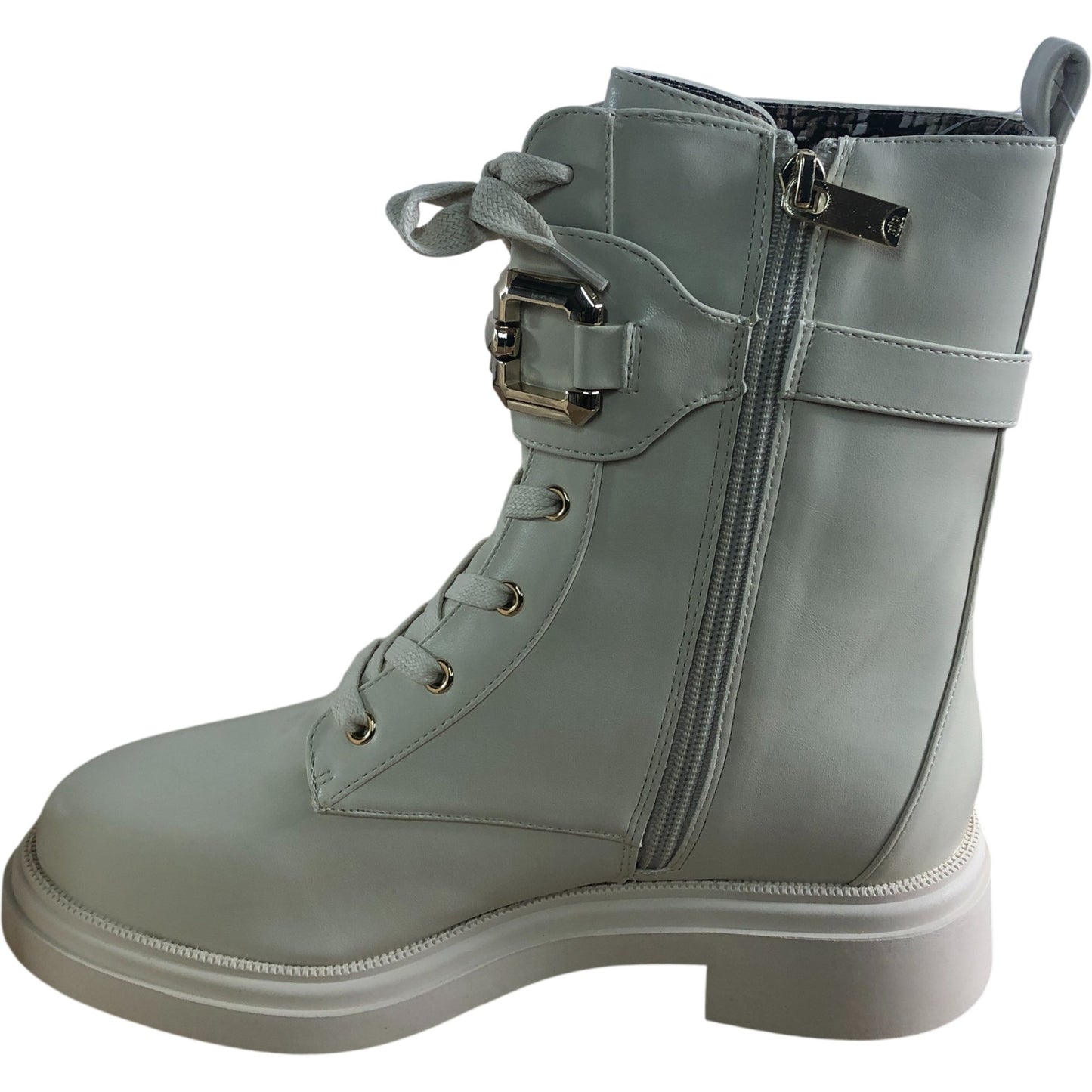 River Island Cream Lace Up Chunky Ankle Boots UK7