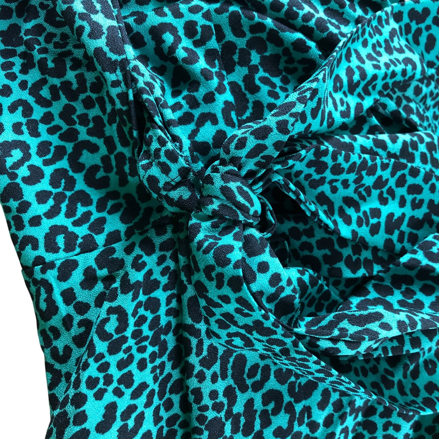 Branded Green Leopard print Wrap Dress - Size 12