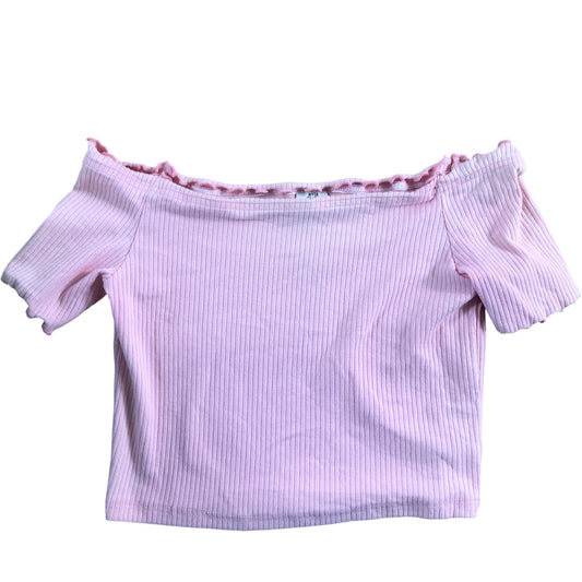 River Island Off The Shoulder Top Pink Medium 11-12 Years Girls