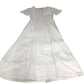 White Cotton Maxi Dress Women's Short Sleeve Summer UK8