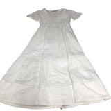 White Cotton Maxi Dress Women's Short Sleeve Summer UK8