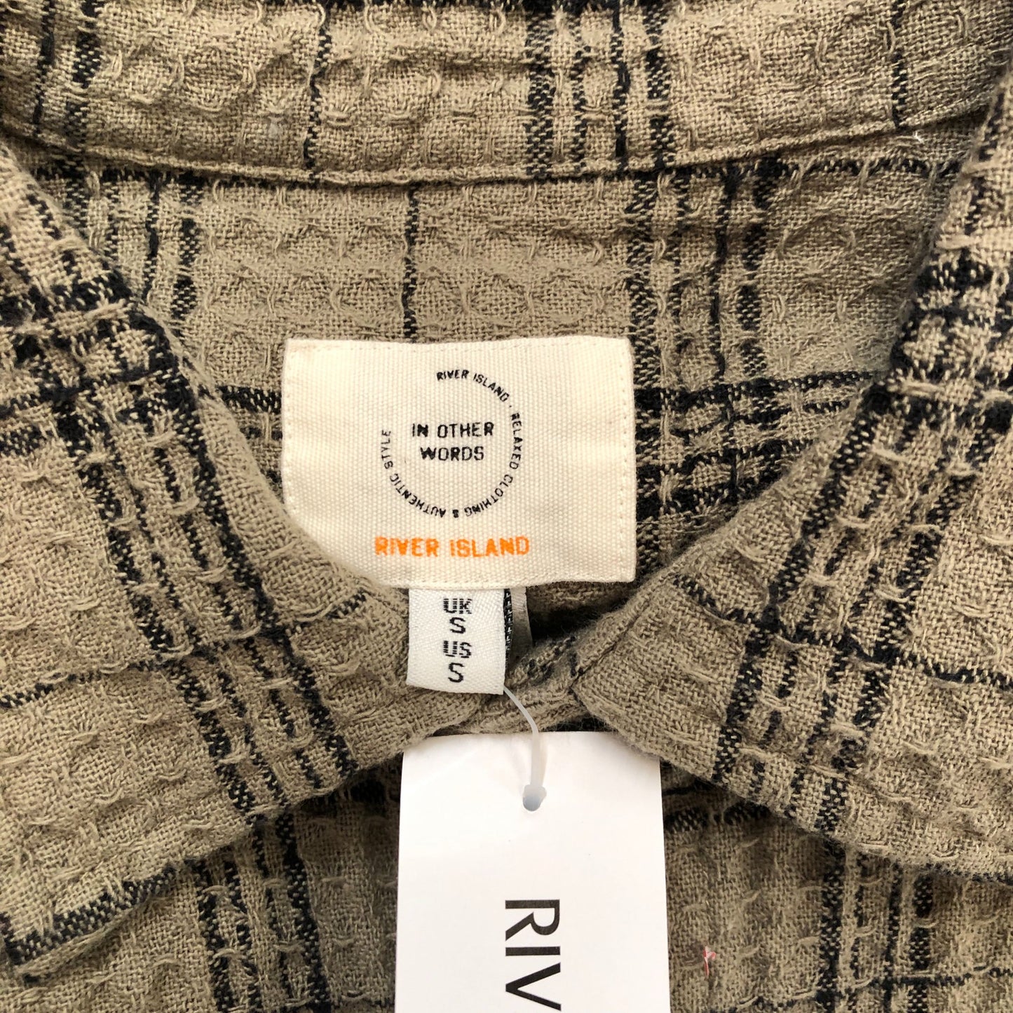 River Island Checked Casual Shirt UK S Men's Long Sleeve Cotton Top