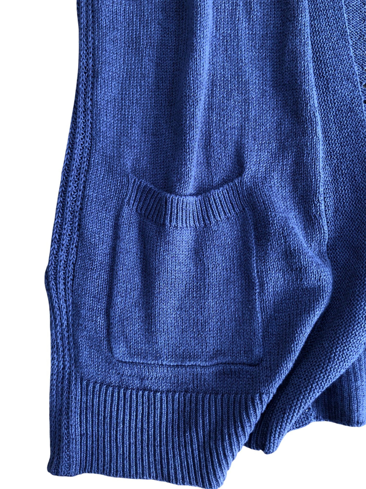 Cardigan UK Size 12 Women's Purple Pocket Knit Cotton Blend