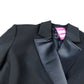 River Island Double Breasted Blazer Jacket UK12 Women's Black Satin Lapel Smart
