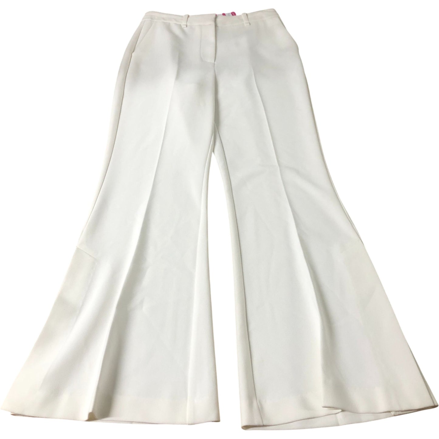 Wide Leg Trousers Women's Cream High Waist Flared Design UK10 Regular
