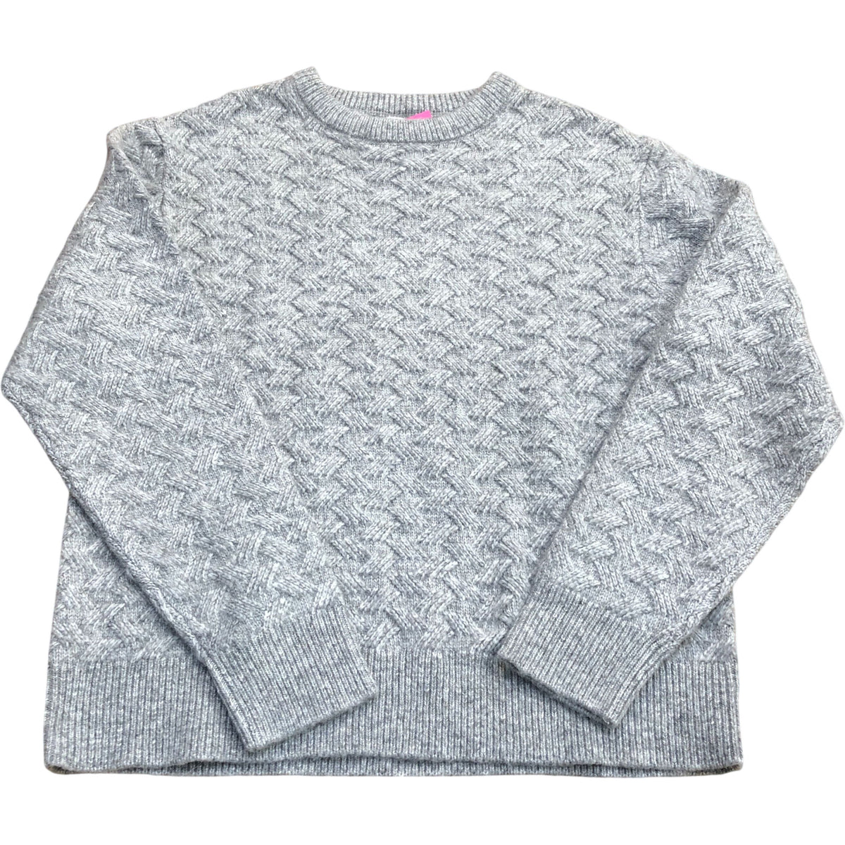 River Island Slim Fit Wool Blend Jumper Grey Textured Knit Sweater Size L