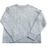River Island Slim Fit Wool Blend Jumper Grey Textured Knit Sweater Size L