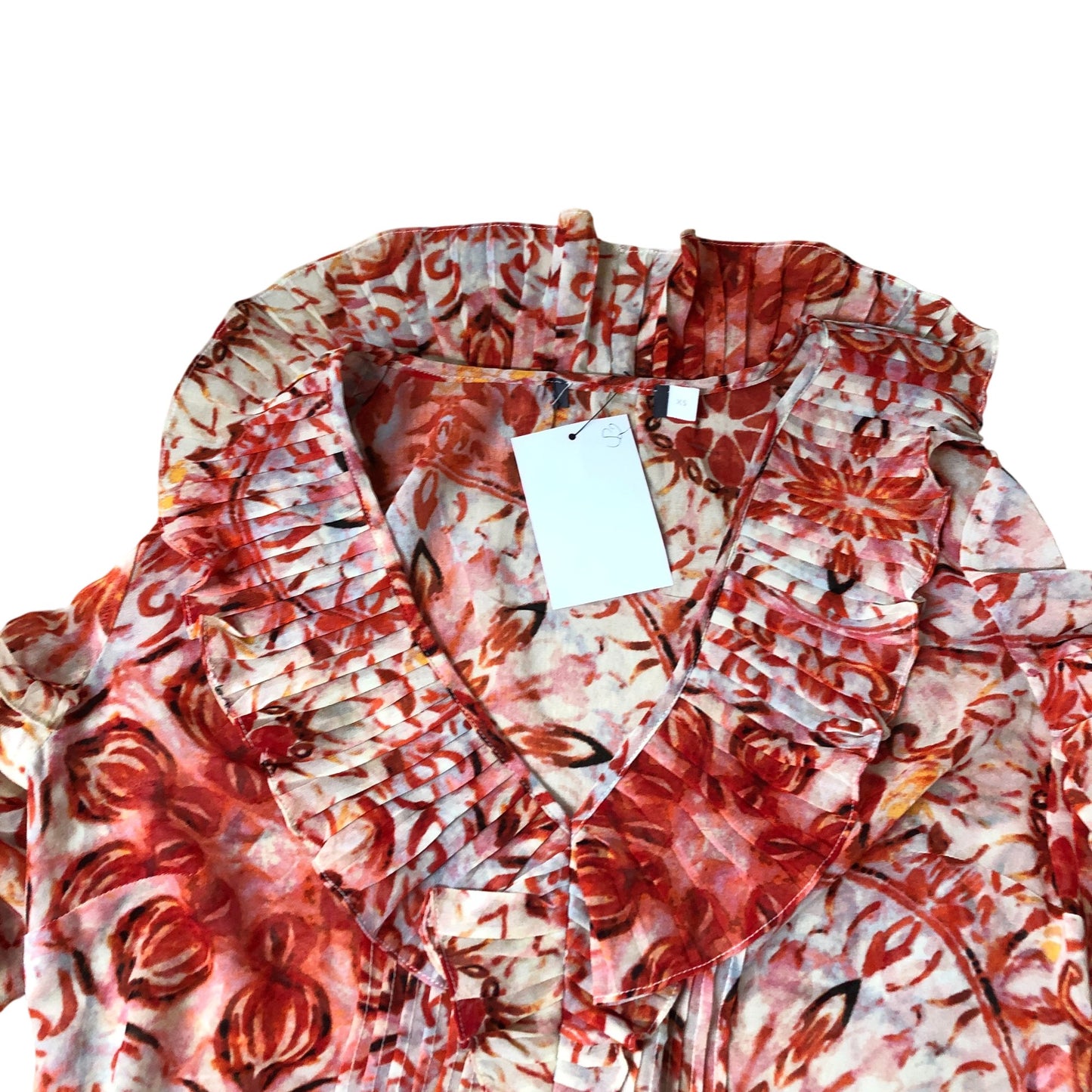 Branded Floral Print Blouse  Women's Lightweight Polyester Long Sleeve UK8