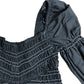 River Island Smocked Top Size 8 Women's Black Flare Sleeve Casual Blouse