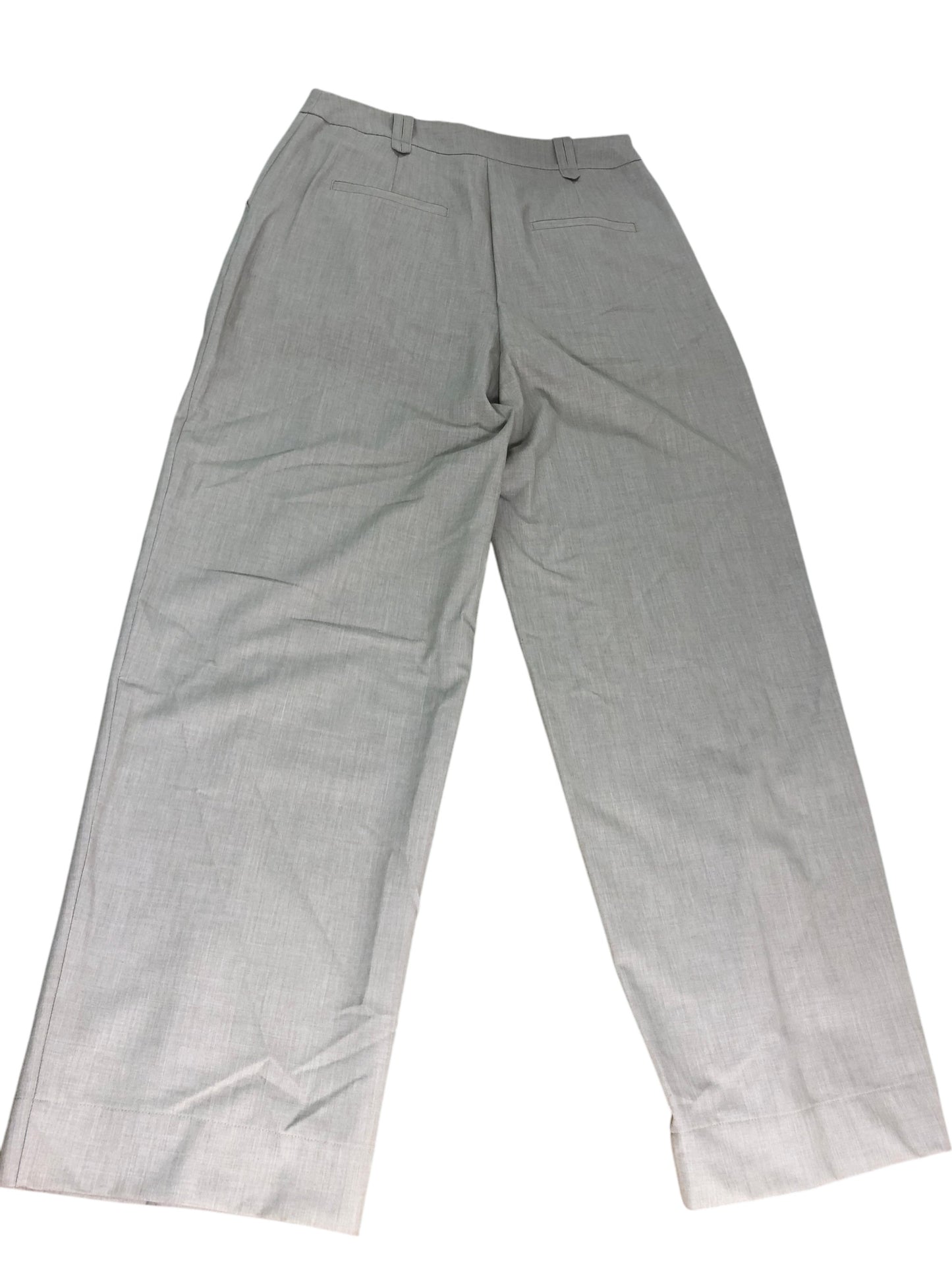 River Island UK10 Women's Grey Tailored Trousers Pleated Straight Fit