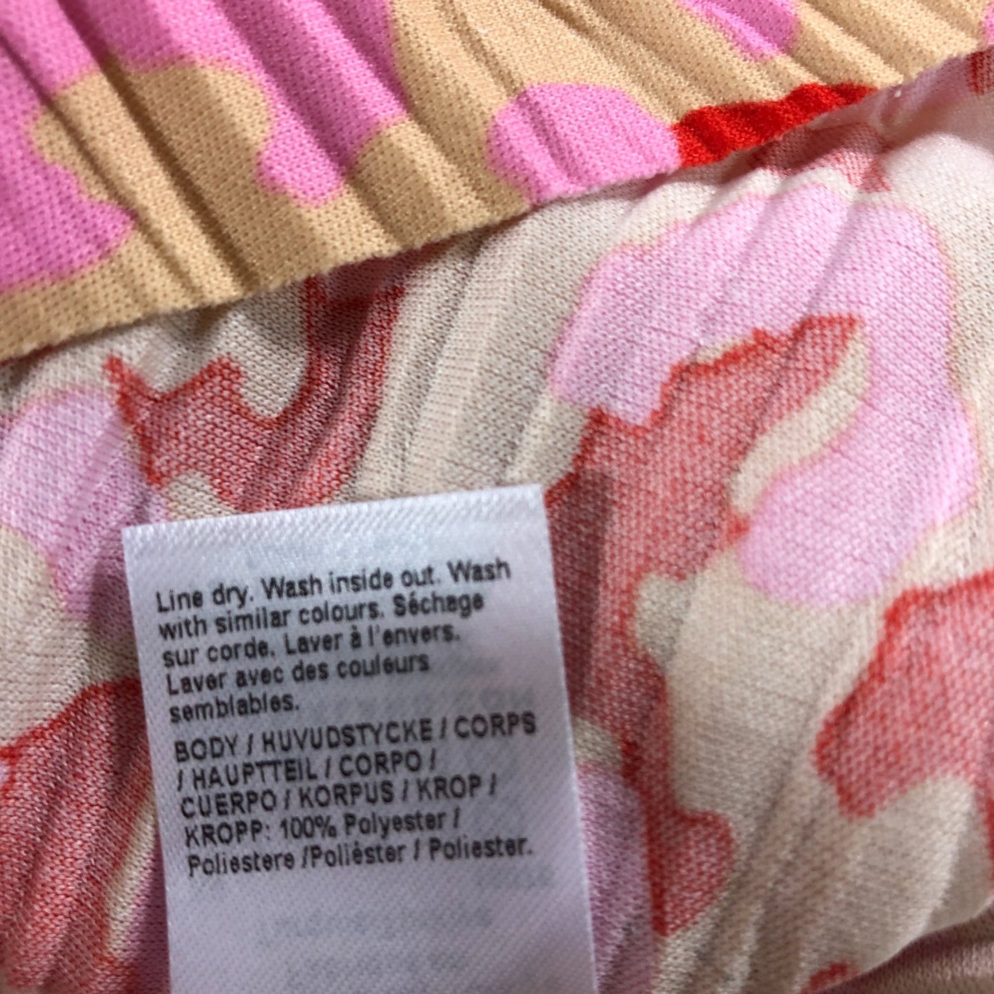 River Island Women's UK10 One Shoulder Dress Pink Animal Print Pleated