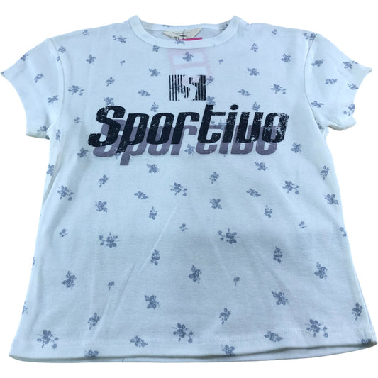 River Island Sportivo T-Shirt UK8 Women's Floral Print Short Sleeve Top