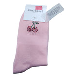 River Island Pink Socks One Size Women's Cherry Print Patterned Style