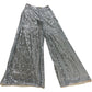 Finding Friday Sparkly Sequined Trousers UK8 Women's Wide Leg Beige