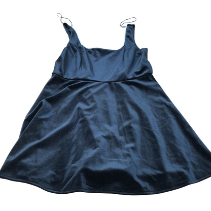 River Island Black Velvet Dress Women's Sleeveless A Line Party Dress