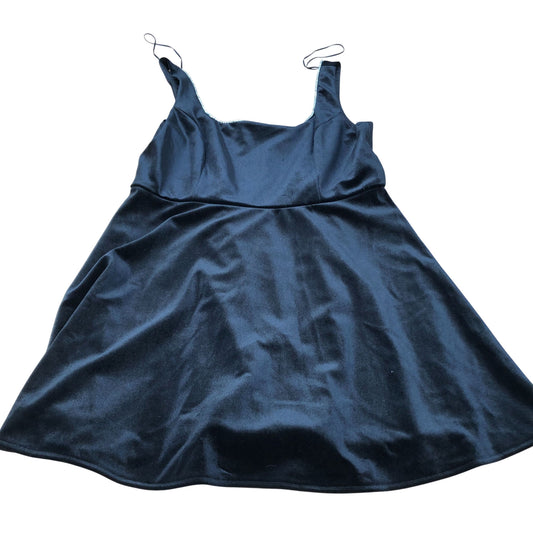 River Island Black Velvet Dress Women's Sleeveless A Line Party Dress