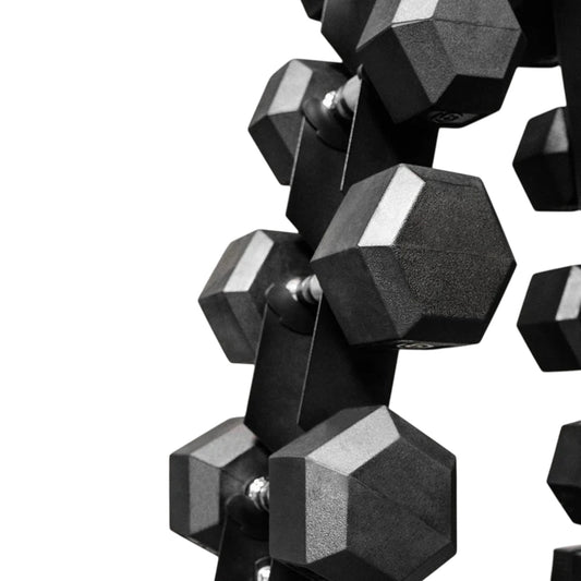 Pyshckal Hex Dumbbells Set 2.5kg Black Weight Training Fitness Equipment 5kg x 2