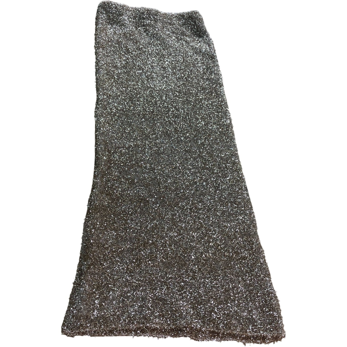River Island Metallic Midi Skirt UK XS Women's Gold Tinsel