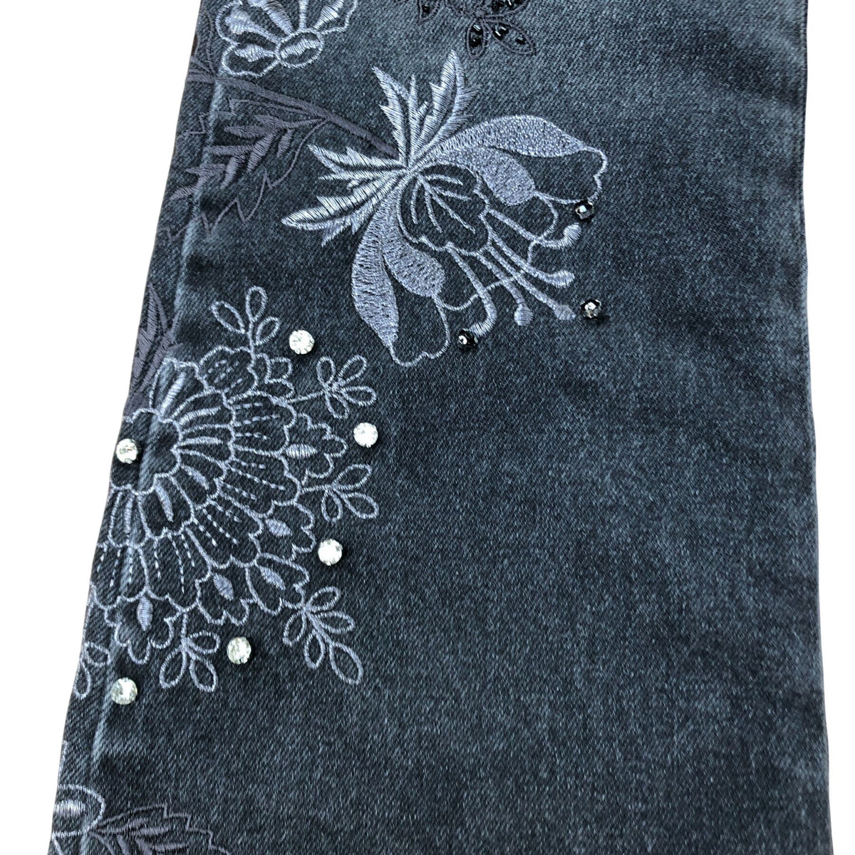 We The Free Jeans Women's Wide Leg Floral Design Black