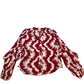 Branded Viscose Rayon Blouse Women's Red White Floral Print Long Sleeve UK8