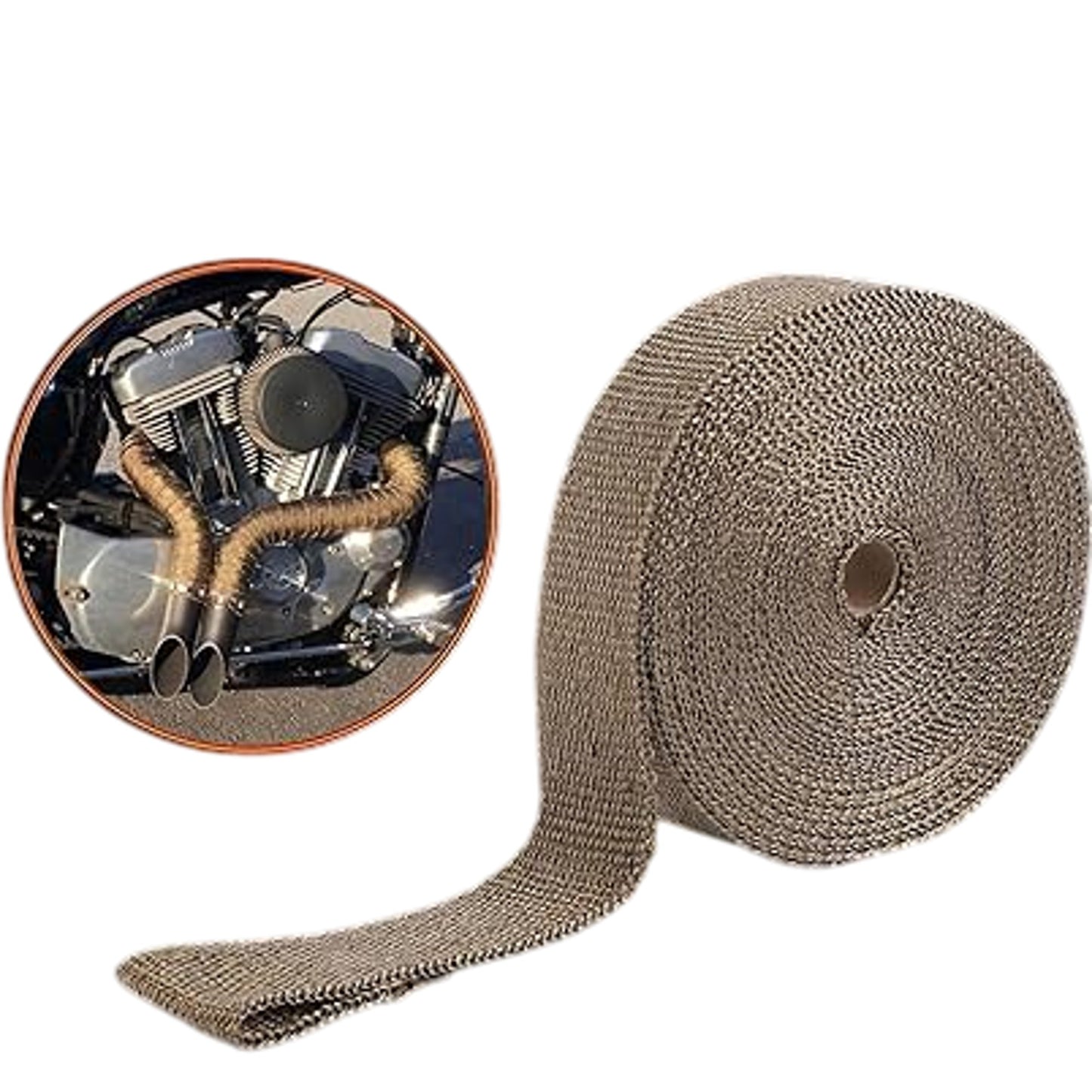 GearLadder Exhaust Heat Wrap 20M Titanium Roll Performance Accessory 10 Strap
