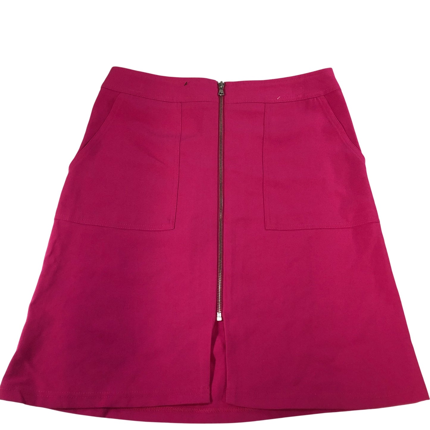 Pink A-Line Skirt Women's Casual Zip Up Cotton Blend UK12