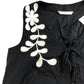 Women's Size 6 Black Floral Embroidered Vest Top