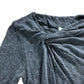 Long Sleeve Knitted Twist Mini Dress Size S Women's Grey