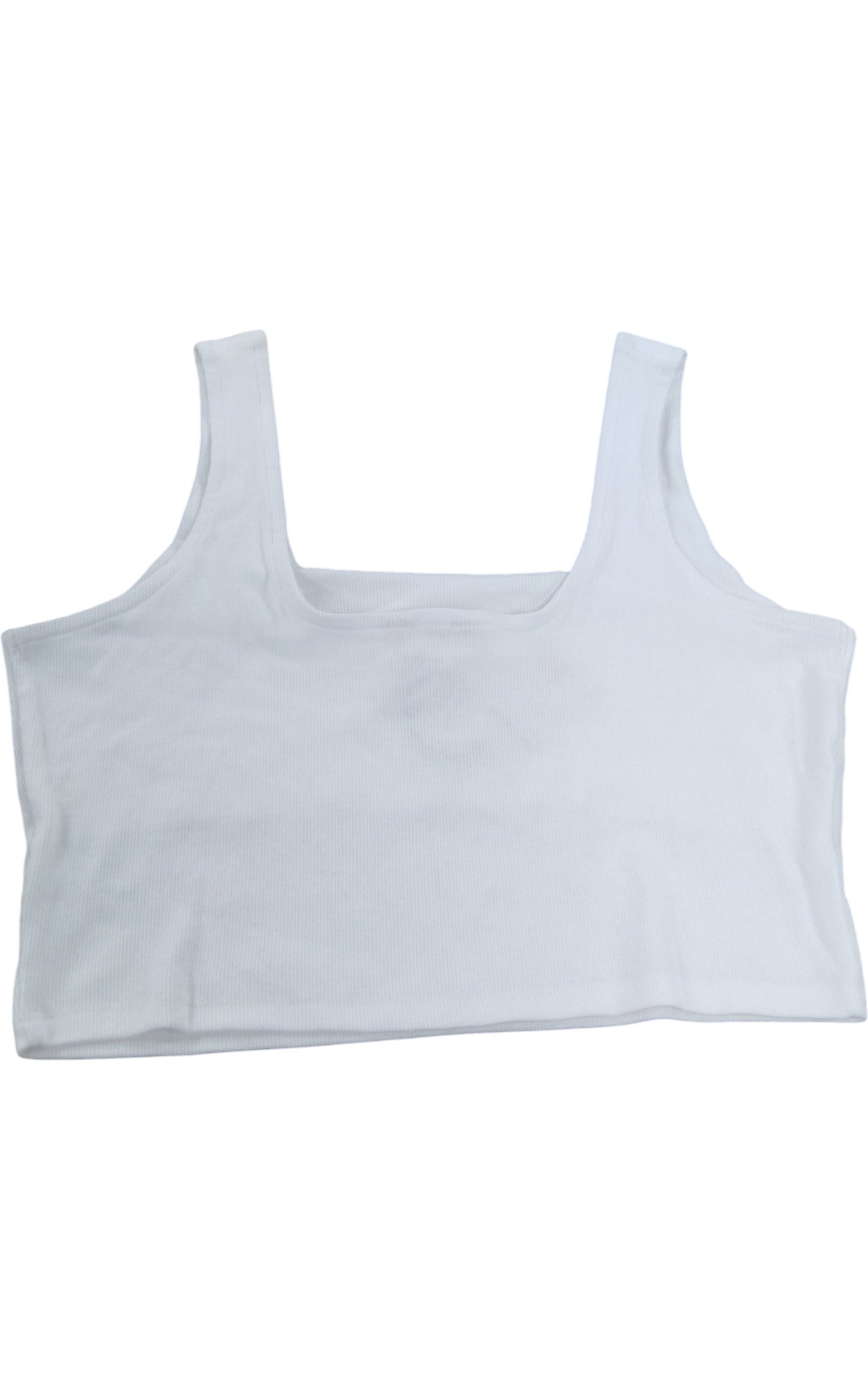 River Island Womens White Ribbed Square Neck Crop Top Size 18