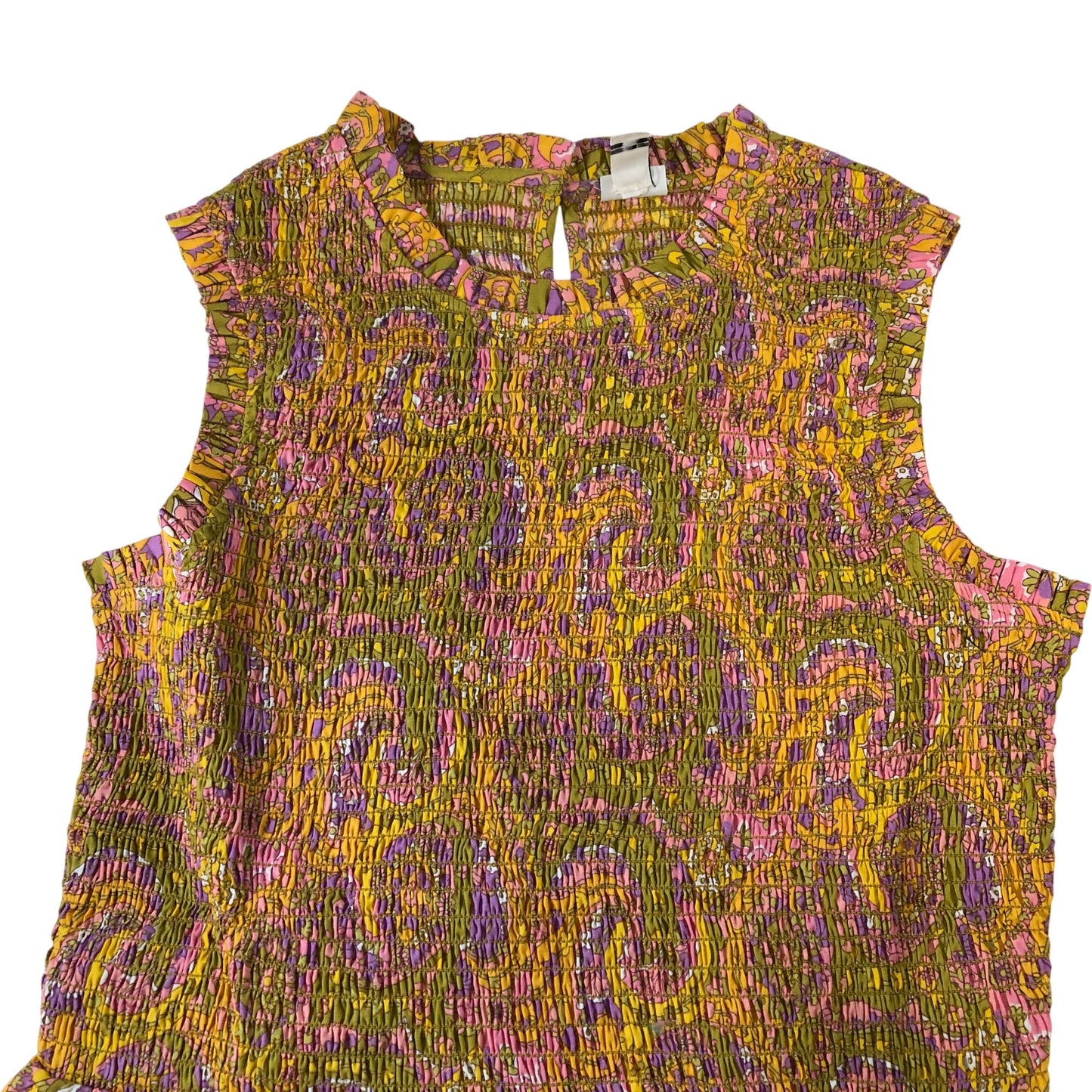 River Island Sleeveless Blouse UK8Women's Vibrant Multicoloured Cotton Top