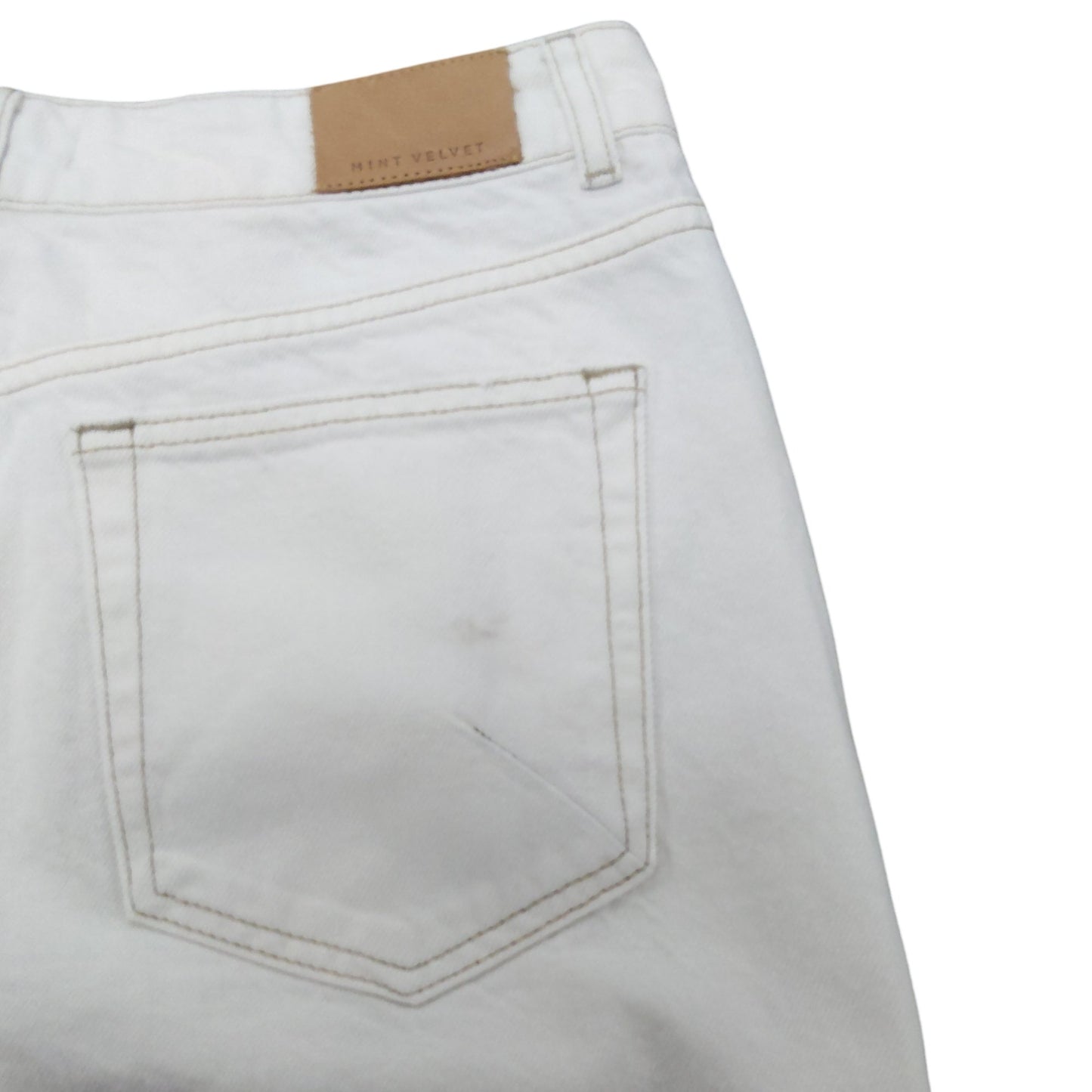 Premium White Denim Jeans UK12 Women's Casual Everyday Wear Cotton