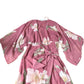 Branded Floral Maxi Dress Women's Pink Polyester Wrap Style With Belt UK10