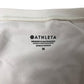 Athleta Women's Medium Scoop Neck Activewear Top Light Beige Short Sleeve