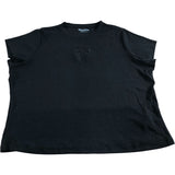 True Religion XXXL Women's Jet Black Embroidered Rib Crew Tee