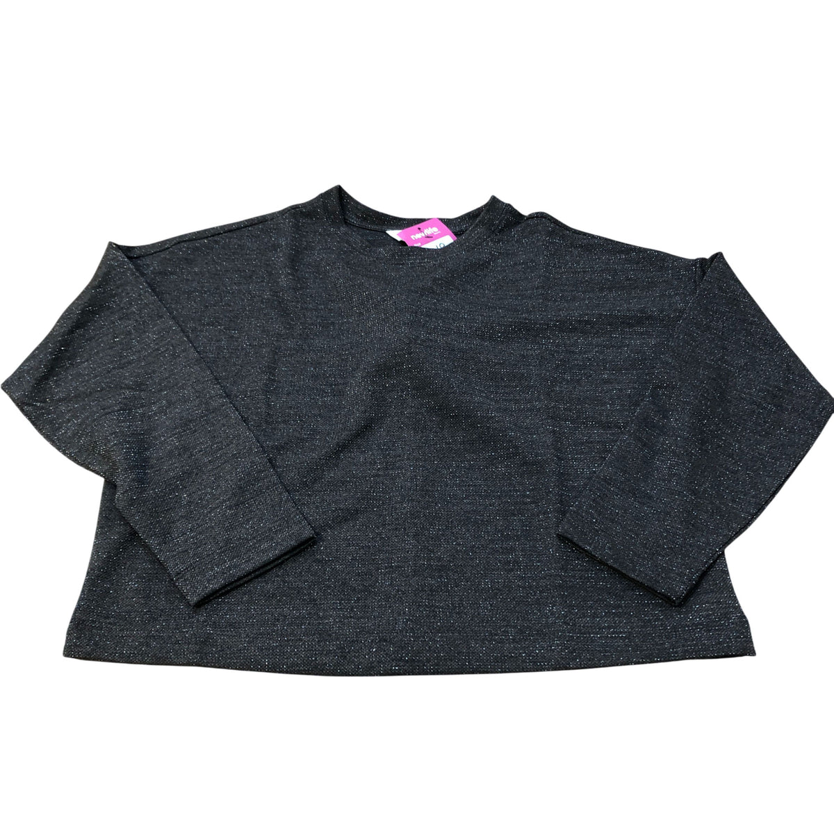 River Island Long Sleeve Top Size 10 Women's Black Sparkly Casual Jumper