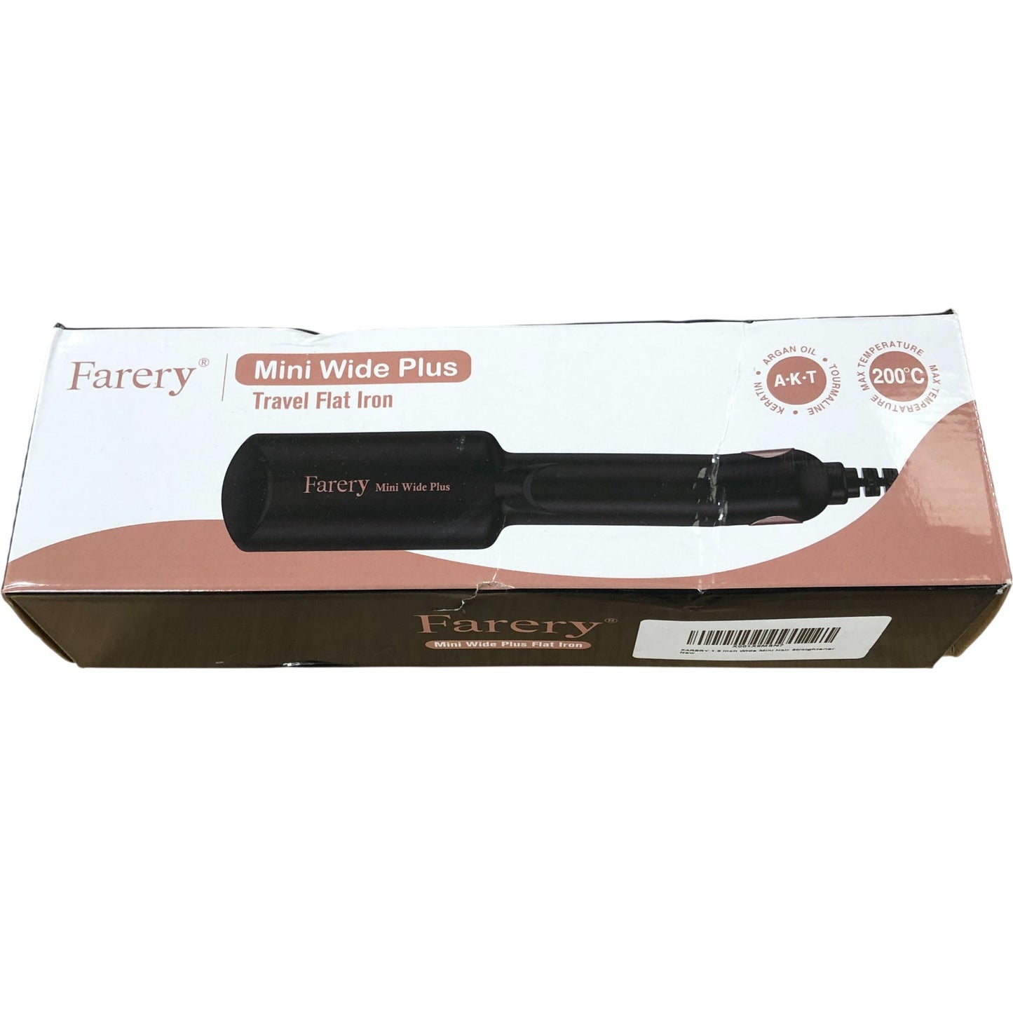 Farery Mini Wide Plus Travel Flat Iron 1.5 Inch Hair Straightener 200C Dual Volt