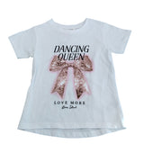 River Island Dancing Queen T-Shirt UK3-4 Years Girls White Sequin Bow Top