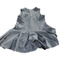 Checked Dress UK8 Women's Sleeveless Pleated Button Front Casual Style