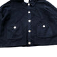 Cropped Cardigan Women's Black Button Up Casual Coat Large