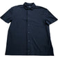 Relaxed Fit Button Up Polo Shirt Navy Blue Size M