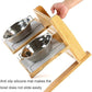 FOREYY Adjustable Raised Dog Bowls,Bamboo Elevated Feeder Stand
