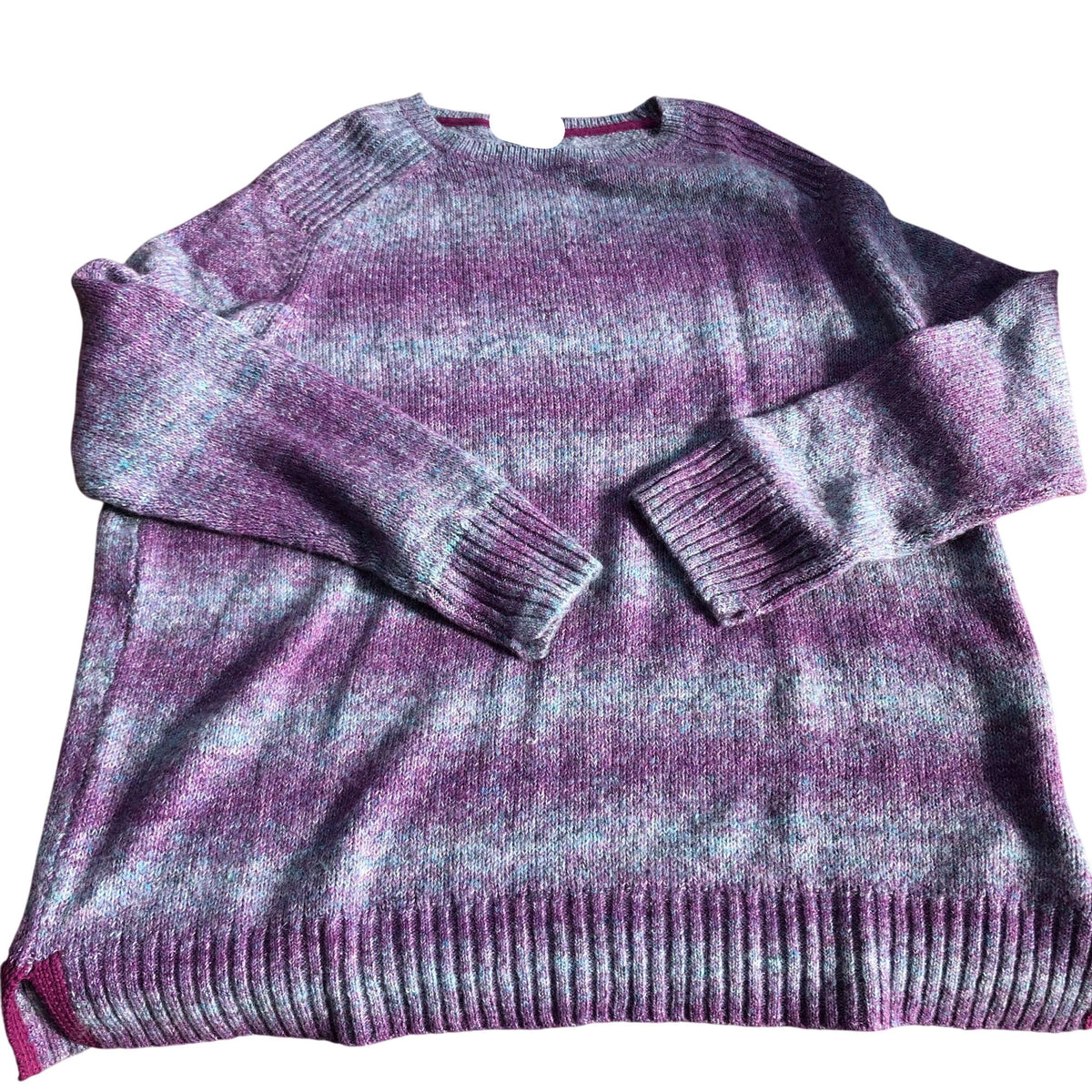 Women's Long Sleeved Sweater UK Size 24 Purple Multi Colour Knit