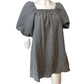 River Island Black And White Gingham Puff Sleeve Dress Women's Size UK10