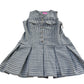 Checked Dress UK8 Women's Sleeveless Pleated Button Front Casual Style