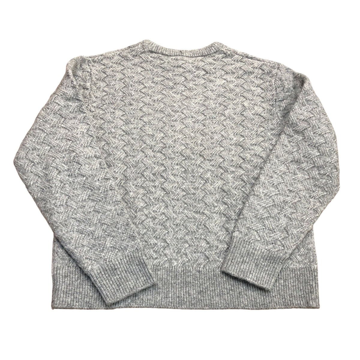 River Island Slim Fit Wool Blend Jumper Grey Textured Knit Sweater Size L