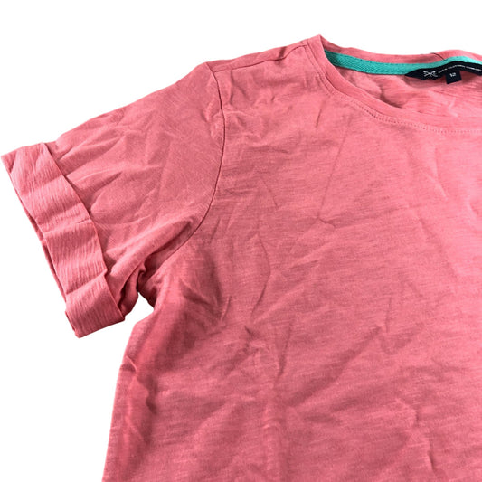 Crew Clothing Company Short Sleeve T Shirt Coral - Size 12